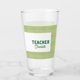 Lemon grüne weiße Streifen Lehrer Professor Name c Glas