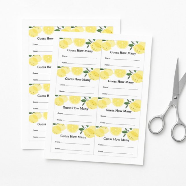 Lemon Guessing Game Guess Tickets Poster (Von Creator hochgeladen)