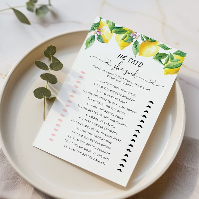 Lemon He sagte, sie habe Brautparty-Spiel (Von Creator hochgeladen)