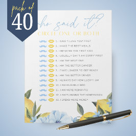 Lemon He Said She Said Shower Game Pack Notizblock