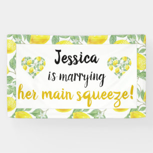 Lemon Heart Main Squeeze Brautparty Celebration Banner