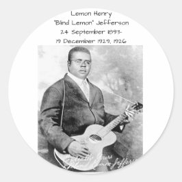 Lemon Henry Blind lemon jefferson 1926 Runder Aufkleber