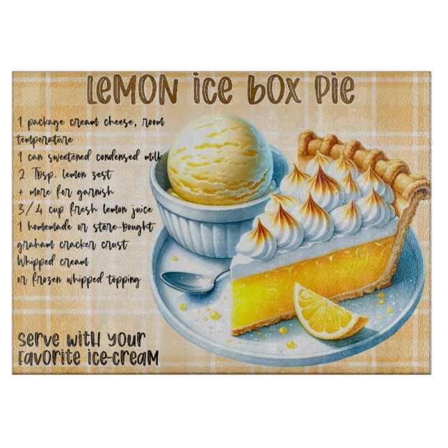 Lemon Ice Box Pie Recia Schneidebrett (Vorderseite)