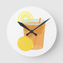Lemon Iced Tea Runde Wanduhr