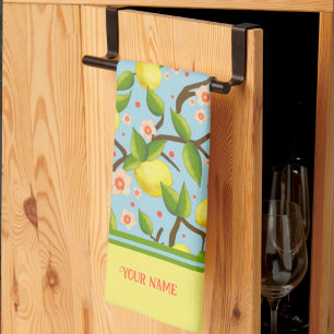 Lemon Ihr Name Gelber Spaß Blüte Hübsch Geschirrtuch