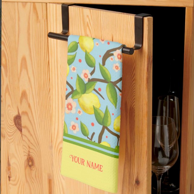 Lemon Ihr Name Gelber Spaß Blüte Hübsch Geschirrtuch (Von Creator hochgeladen)