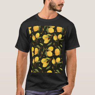 Lemon Illustration: Handgemalt Nahtloses Muster. T-Shirt