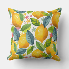lemon in yellow pattern kissen