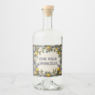 Lemon Individuelle Name Lemon Oil oder Limoncello Alkoholflaschenetikett