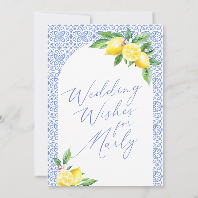 Lemon Italian Blue Tile Positano Wedding wünscht (Vorderseite)