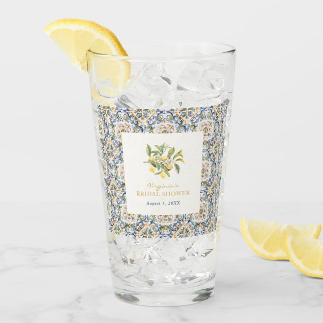Lemon Italian Glasses Glas (Elegant Italian Lemon Bridal Shower by Painted Paperie)