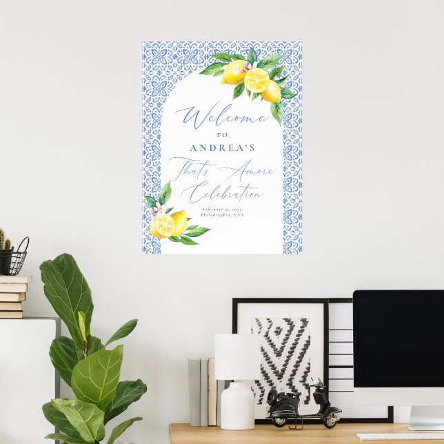 Lemon Italian Positano Das ist Amore Bridal Celeb Poster (Heimbüro)