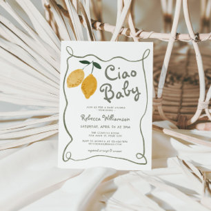 Lemon Italienische Amalfi Geschlechtsneutrale Baby Einladung