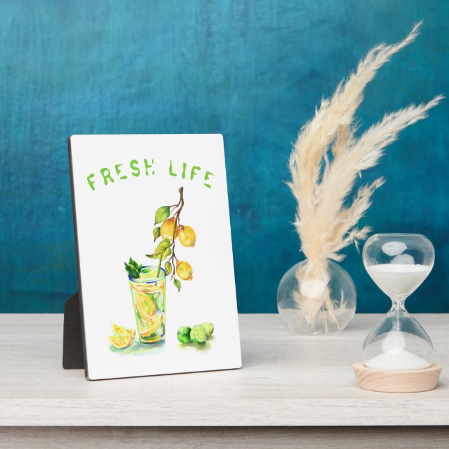 Lemon Juice Cool Drink Lemonade Summer Plaque Fotoplatte (Seite)