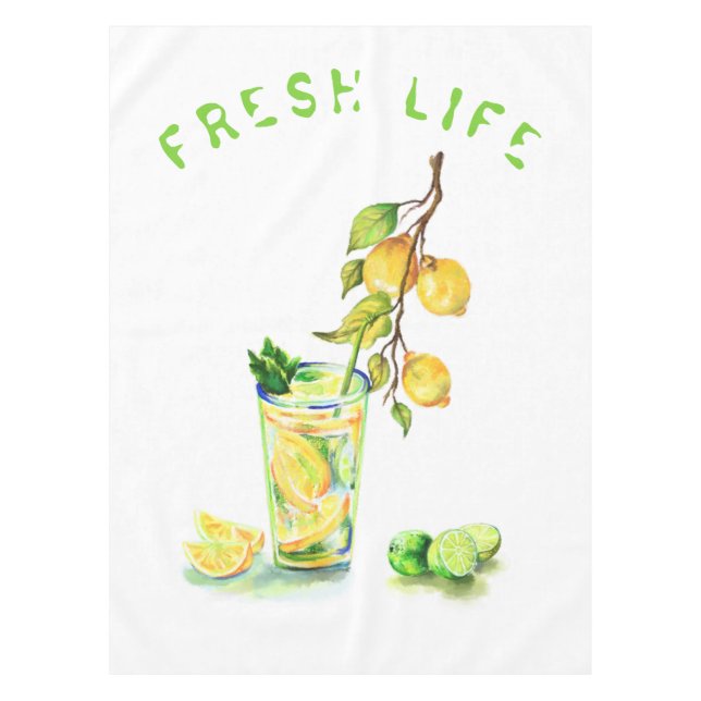 Lemon Juice Cool Drink Lemonade Tablecloth Geschen Tischdecke (Vorderseite)