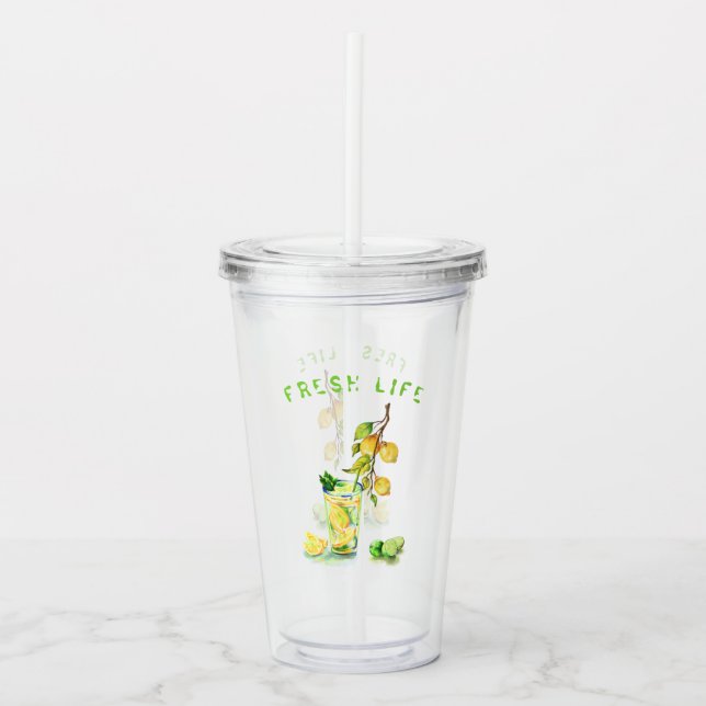 Lemon Juice Cool Drink Party Acrylic Tumbler Acryltrinkbecher (Vorderseite)