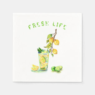 Lemon Juice Drink Lemonade Summer Party Napkins Serviette