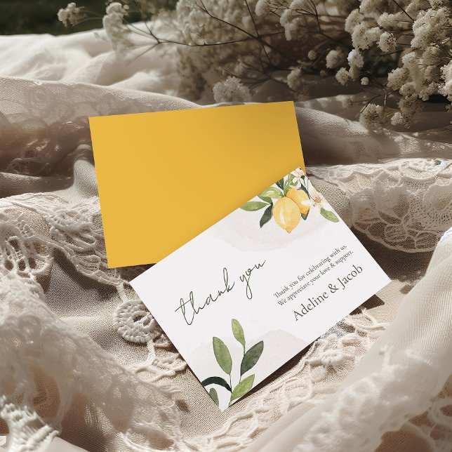 Lemon Kissed Wedding Thank You Card Dankeskarte (Von Creator hochgeladen)