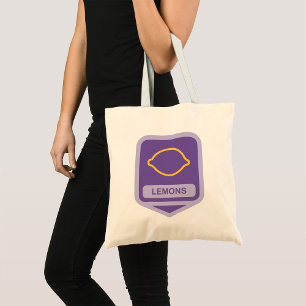 Lemon Kontur Lila und Gelb Tragetasche