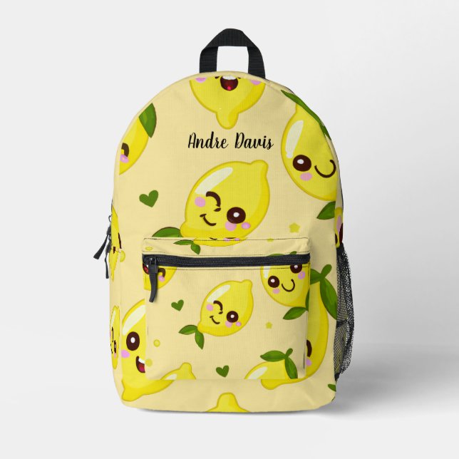 Lemon lächeln bedruckter rucksack (Vorderseite)