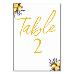 Lemon Lavender Table Card Tischnummer