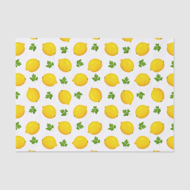 Lemon Leaf Frucht Muster Decoupage Tissue Seidenpapier (Vorderseite)
