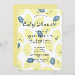 Lemon & Leaf Muster Kinderdusche Einladung