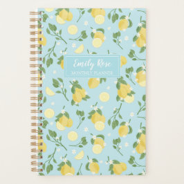 Lemon Light Blue Spiral Planner Planer