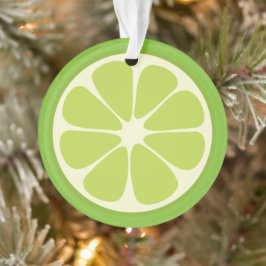Lemon Lime Green Juicy Summer Citrus Fruit Slice Ornament