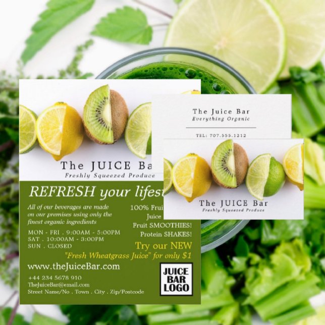 Lemon, Lime & Kiwi, Juice Bar Advertising Flyer (Von Creator hochgeladen)