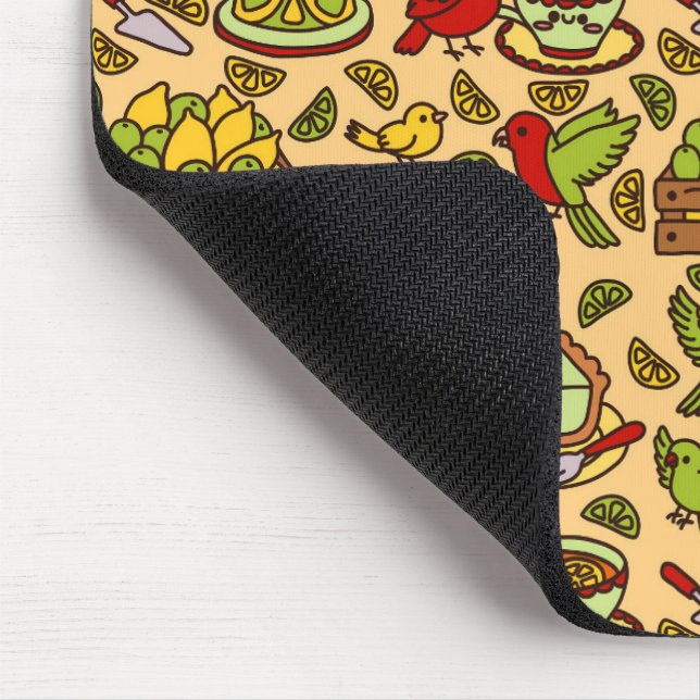 Lemon & Lime Twitter patter mouse pad Mousepad (Ecke)