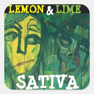 LEMON & LIMON SATIVA QUADRATISCHER AUFKLEBER