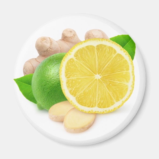 Lemon, Limon und Ingwer Magnet (Vorne)