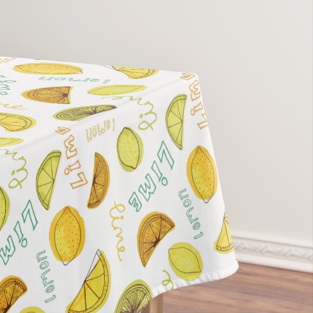 Lemon & Limon Zesty Fruchtmuster Kurz Tischdecke (Beispiel)