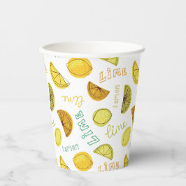 Lemon & Limon Zesty Fruchtmuster Pappbecher