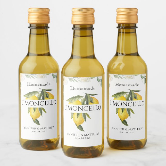 Lemon Limoncello Danke Gastgeschenk Hochzeit Weinetikett (Flaschen)