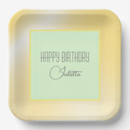 Lemon Limone "Happy Birthday" Papierplatte Pappteller