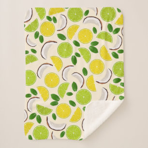 Lemon Limone Kokosnuss und Minze fröhlich fröhlich Sherpadecke