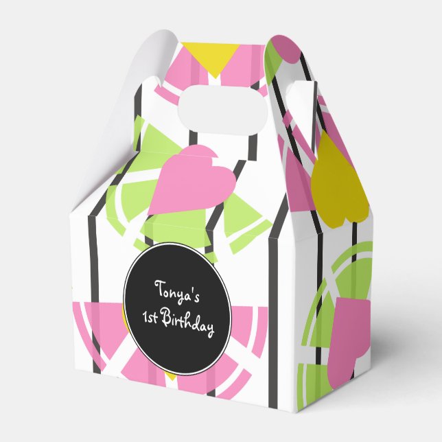 Lemon Limone Scheiben Herz Streifen Fruchtmuster M Geschenkschachtel (Vorderseite)