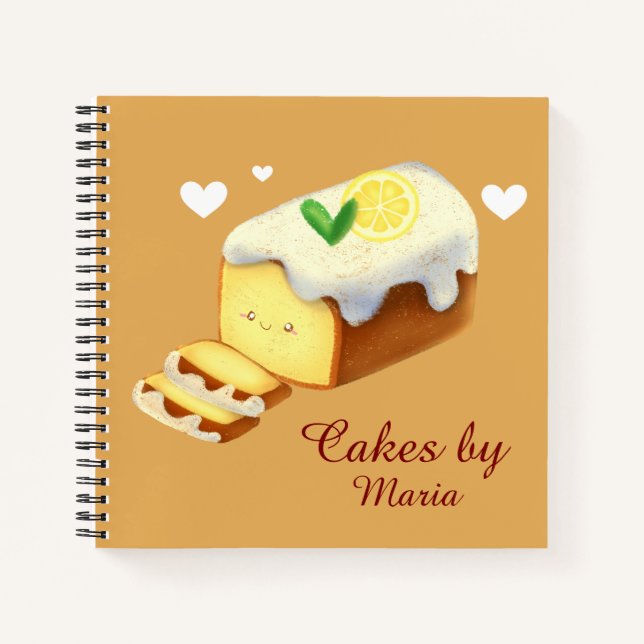 Lemon Loaf Cake Bread With Icing Notizbuch (Vorderseite)