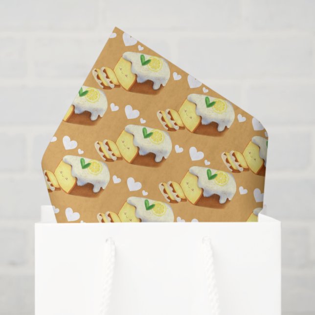 Lemon Loaf Cake Bread With Icing Seidenpapier (Geschenktüte)
