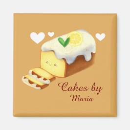 Lemon Loaf Kuchen Brot mit Icing Magnet