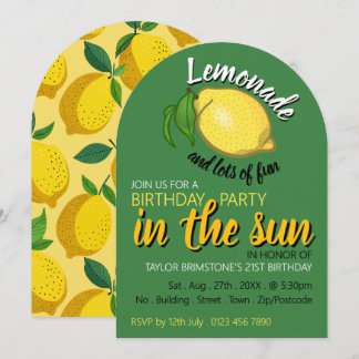 Lemon-Logo, Lemonade & Lots zum Geburtstag Einladung