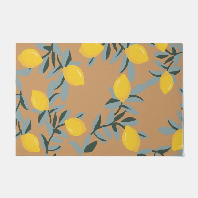 Lemon Lover Geschenk, Custom Lemon Summer Doormat Fußmatte (Vorderseite)