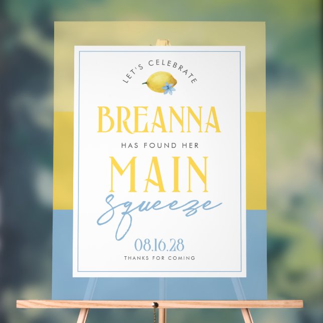 Lemon Main Squeeze 3 Shade Acrylic Begrüßungszeich Acrylschild (Neutral)