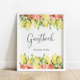 Lemon Main Squeeze Brautparty Guest Book Poster