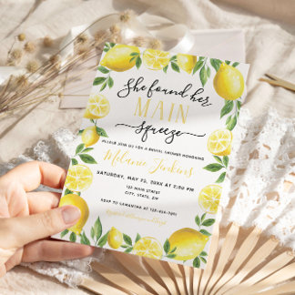 Lemon Main Squeeze Brautparty Hochzeitbudget in Einladung