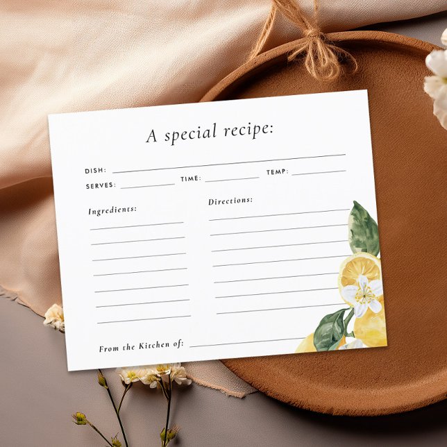 Lemon Main Squeeze Brautparty Rezept Card (Von Creator hochgeladen)