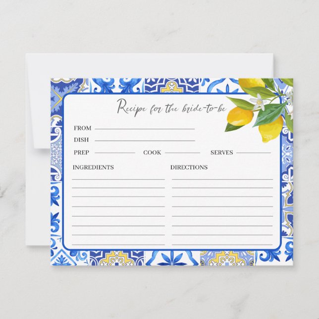 Lemon main squeeze Brautparty Rezept Card Mitteilungskarte (Vorderseite)