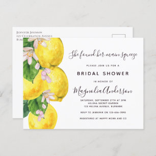 Lemon Main Squeeze Bridal Dusche Einladung Postkarte